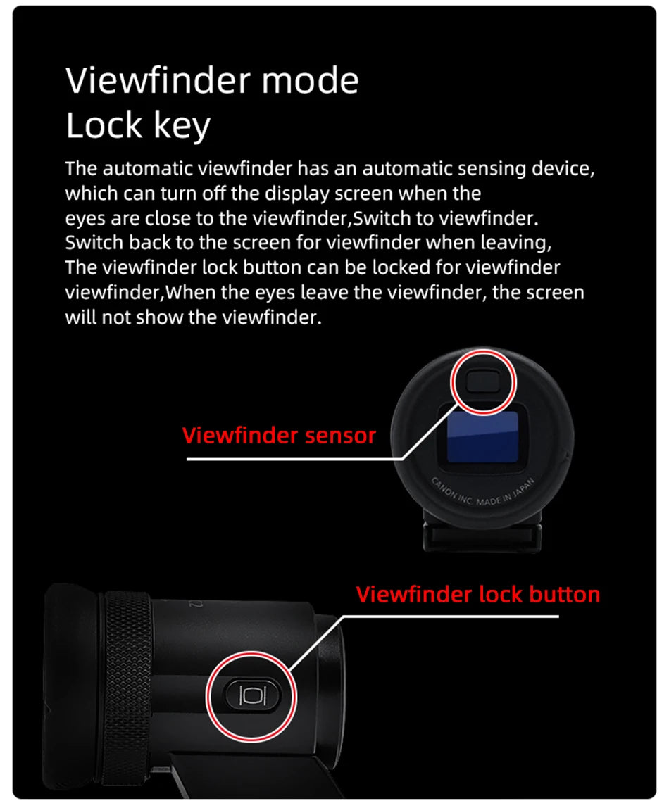 Portable Electronic Viewfinder EVF DC2 for Digital Cameras Black