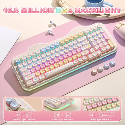 RGB Wireless Mechanical Keyboard 99-Key Candy Pink