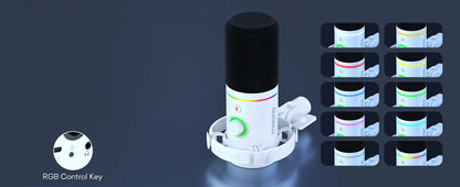 Dynamic Mic with USB/XLR and Mute Button White