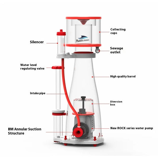 Quiet Large-Tank Protein Skimmer for Marine Aquariums up to 800L