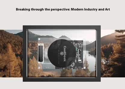 White Bluetooth CD Player Music Frame with Wall Mount Display