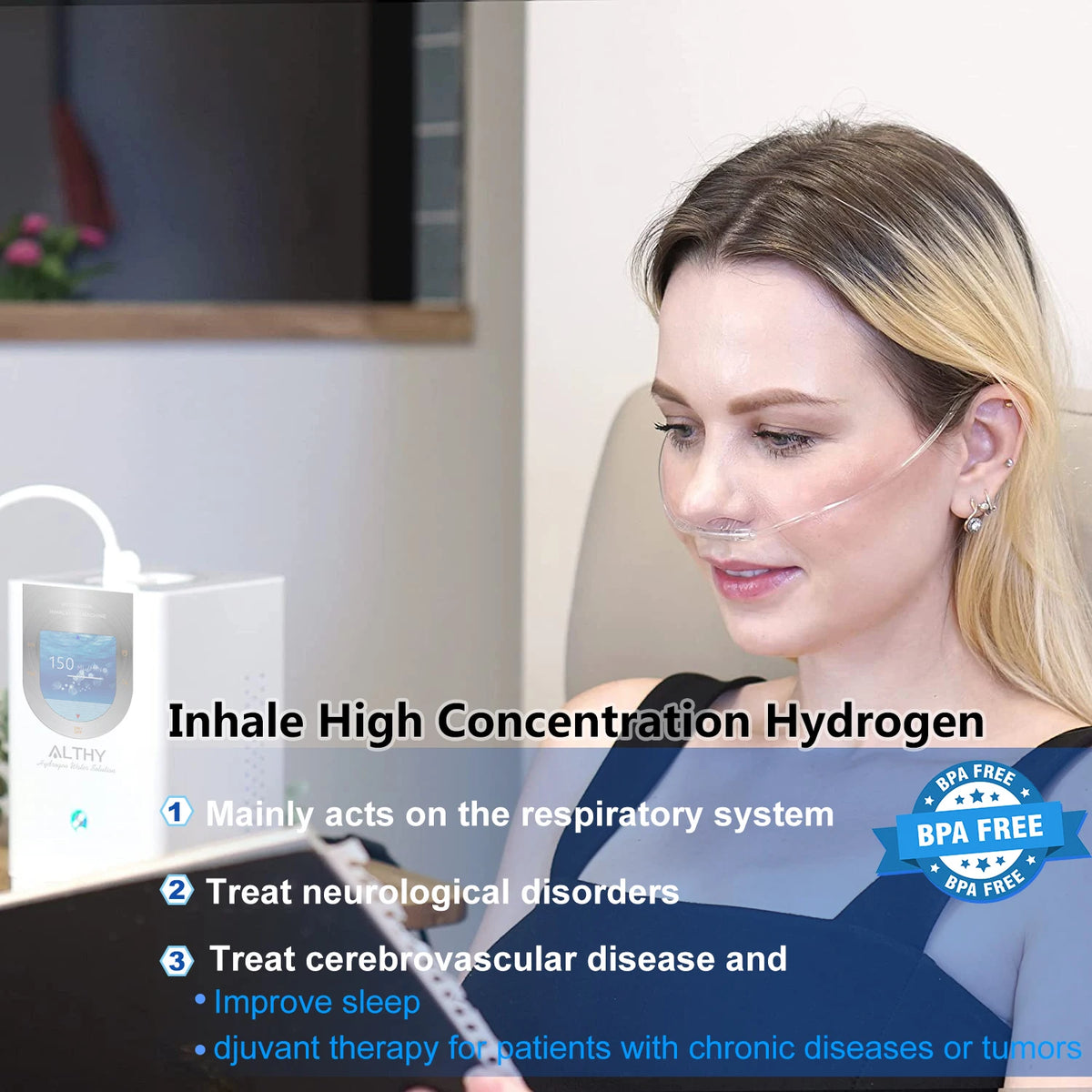 Portable Hydrogen Water Generator 150ml/min H2 Inhalation