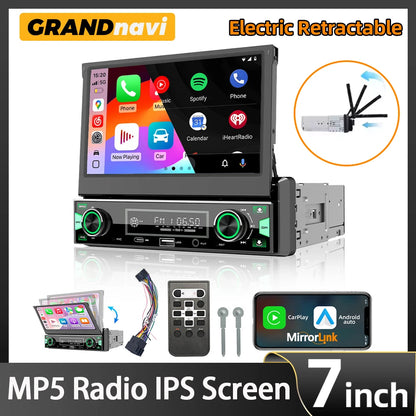 7-Inch Retractable Car Stereo with Wireless CarPlay