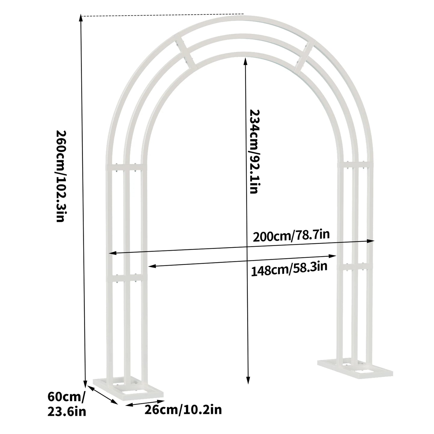 Large Metal Wedding Balloon Arch Stand for Garden Events