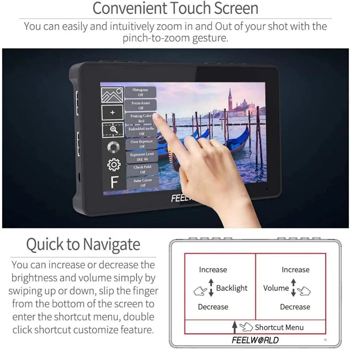 6 Inch 4K Touchscreen Camera Field Monitor