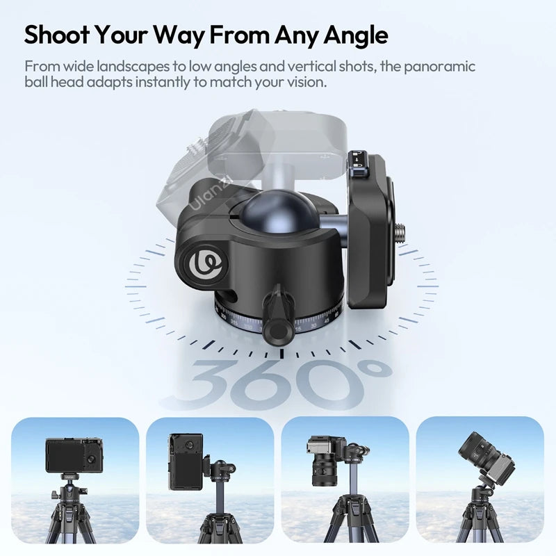 156cm Travel Camera Tripod 10kg Load Quick Release Plate