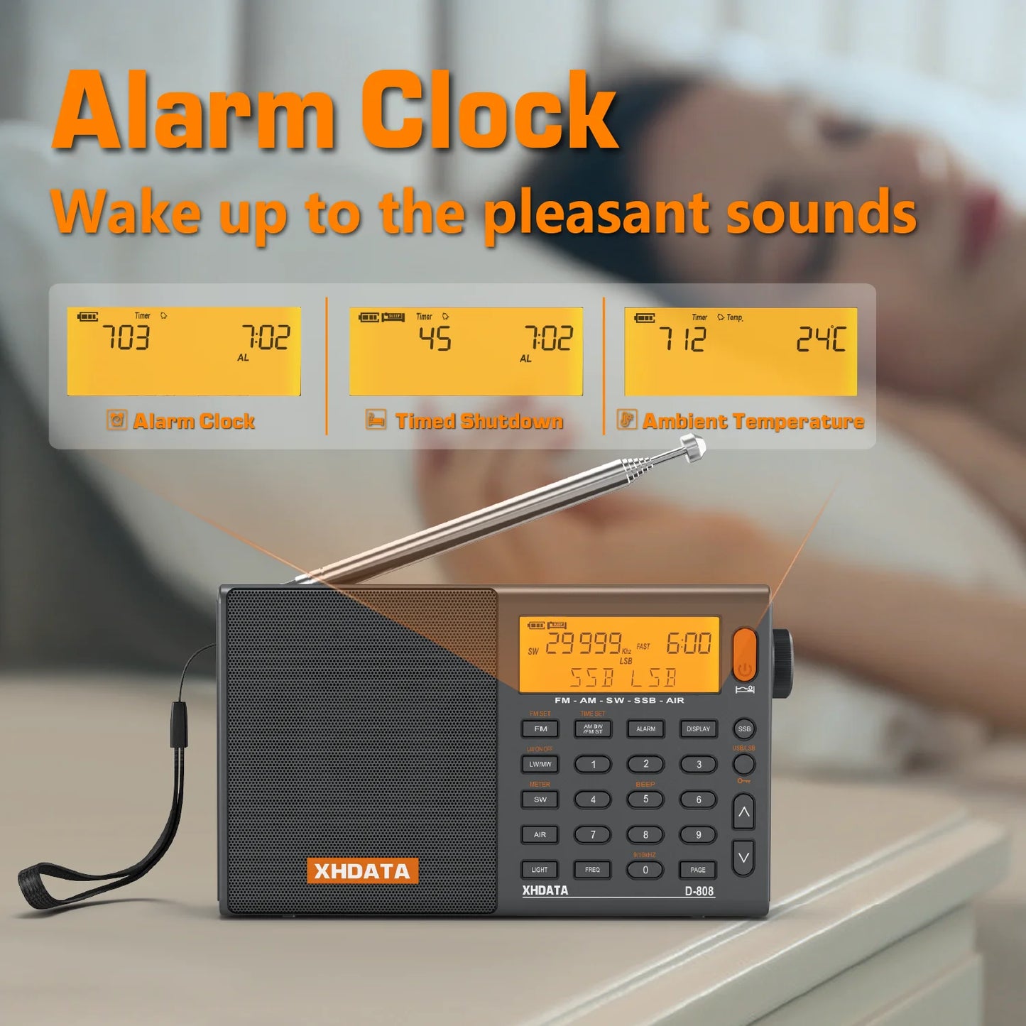 Portable AM FM SW SSB AIR Band Radio Rechargeable