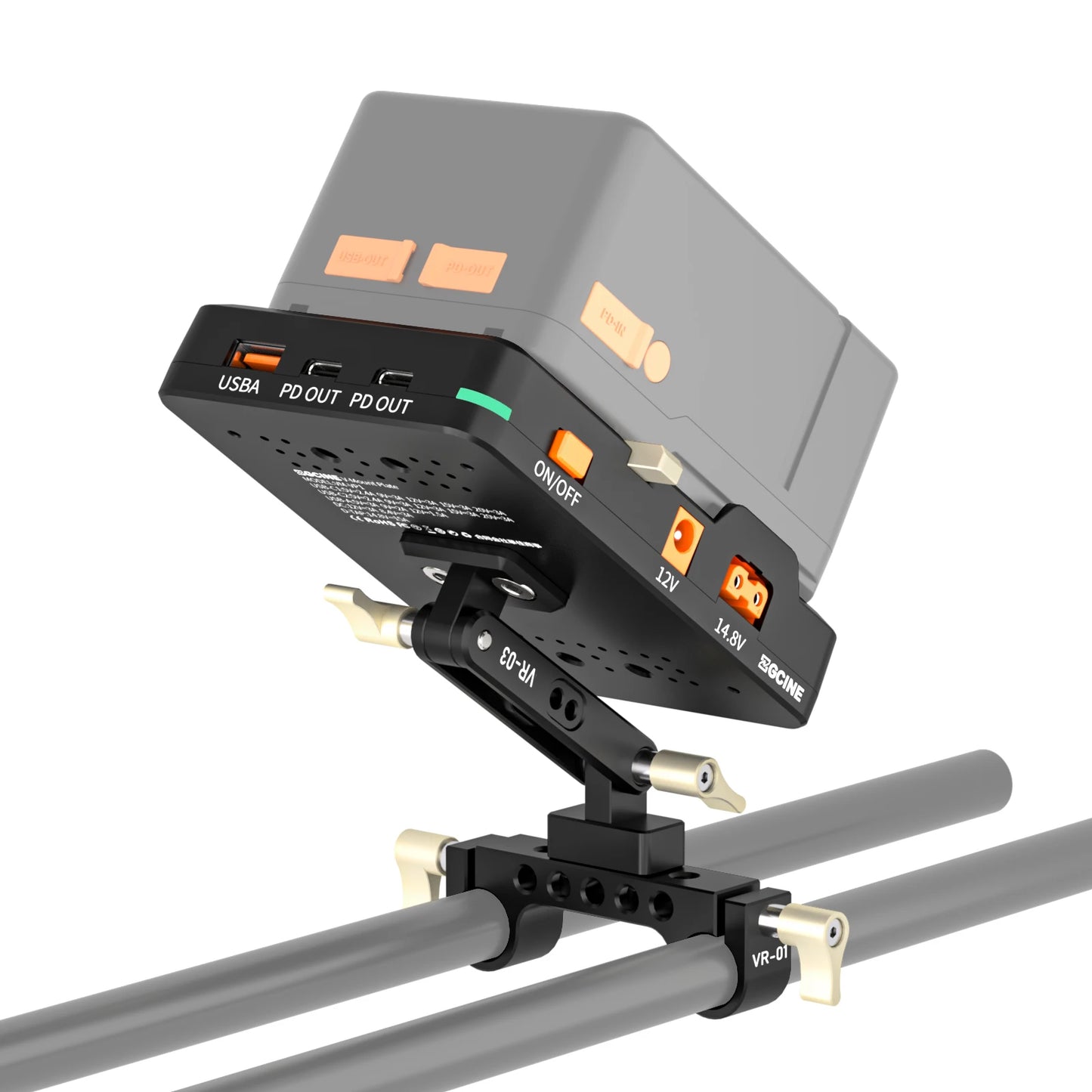 V-Lock Battery Plate PD 14.8V 15mm Rod Clamp
