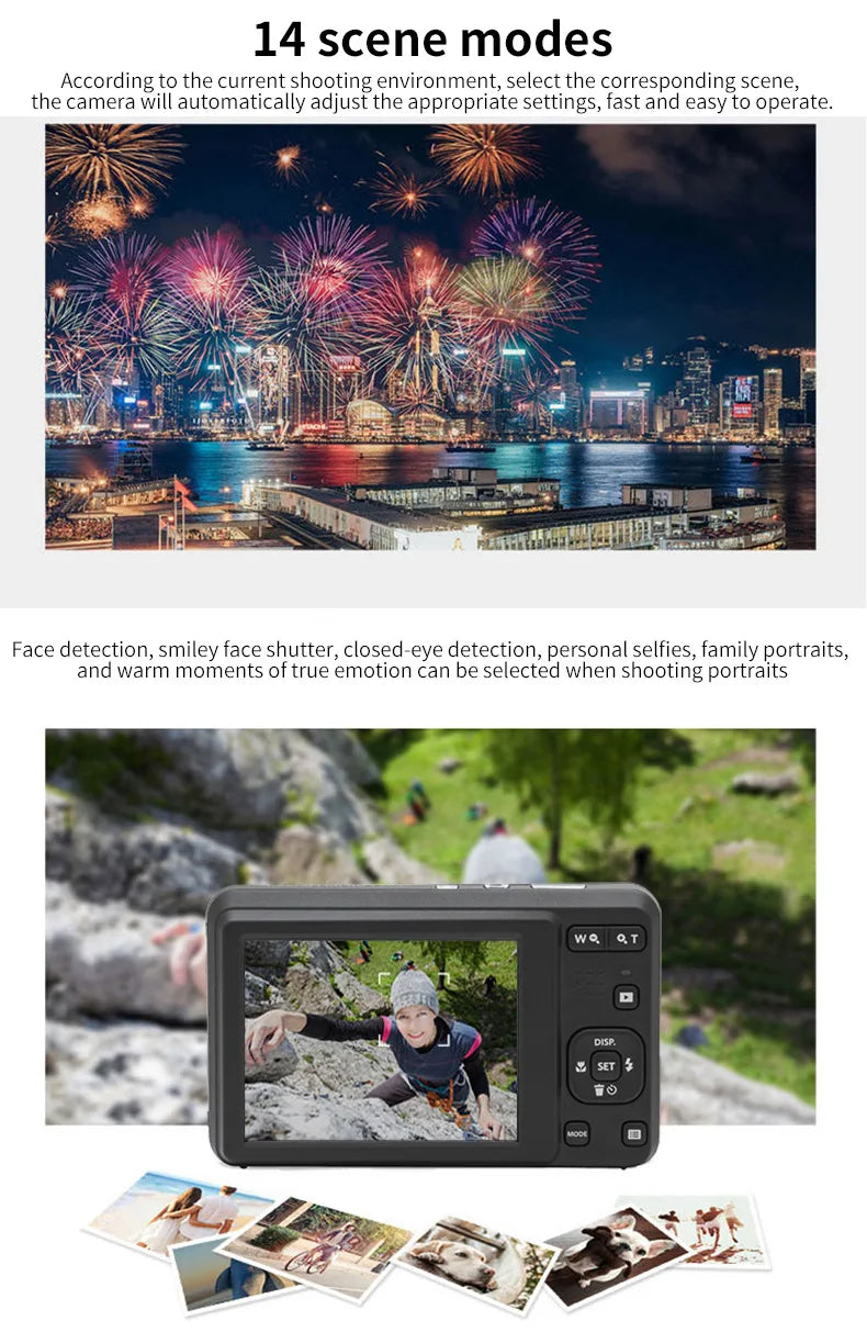 Blue Vlogging Camera with Memory Card Bundle