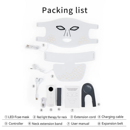 2 in 1 White LED Mask for Face and Neck