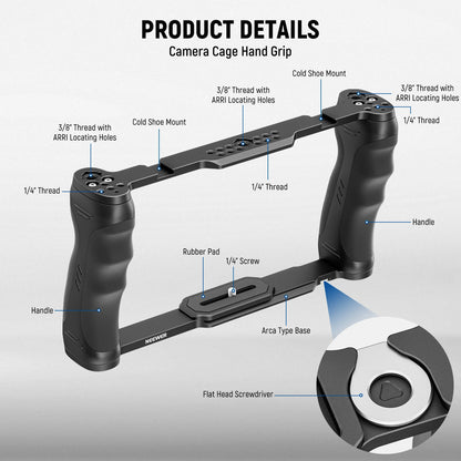 Camera Cage Video Rig with Top Handle Arca Base