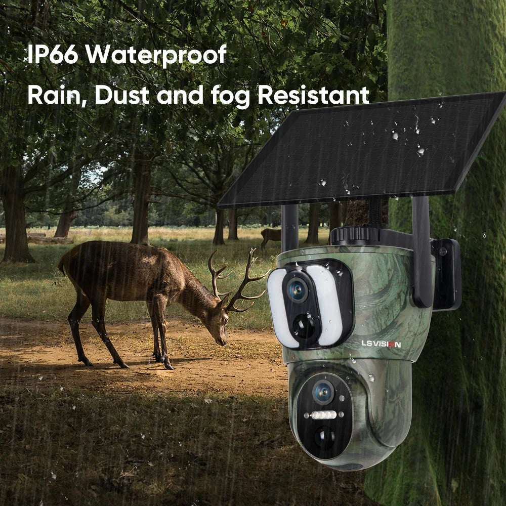 Waterproof 4K Solar Camera 64GB Storage