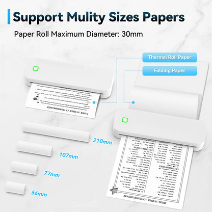 Portable Mini A4 Thermal Printer for Phone & PC