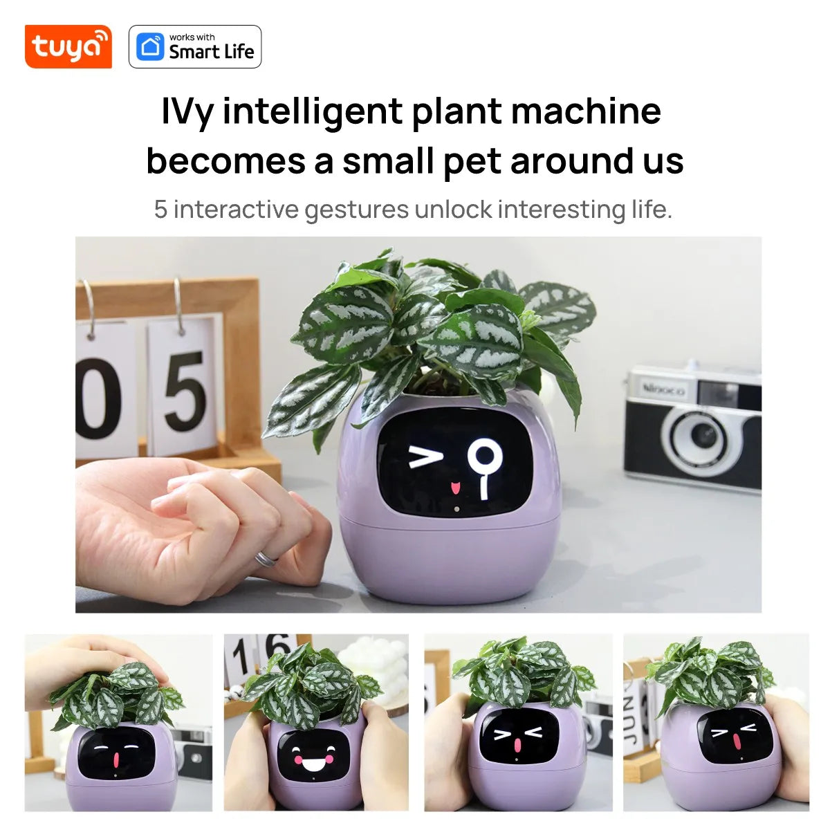 Smart Plant Pot with AI 49 Expressions and 7 Sensors