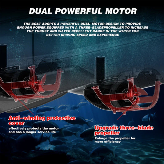 Mini RC Bait Boat 5200mAh Battery V020 Yellow