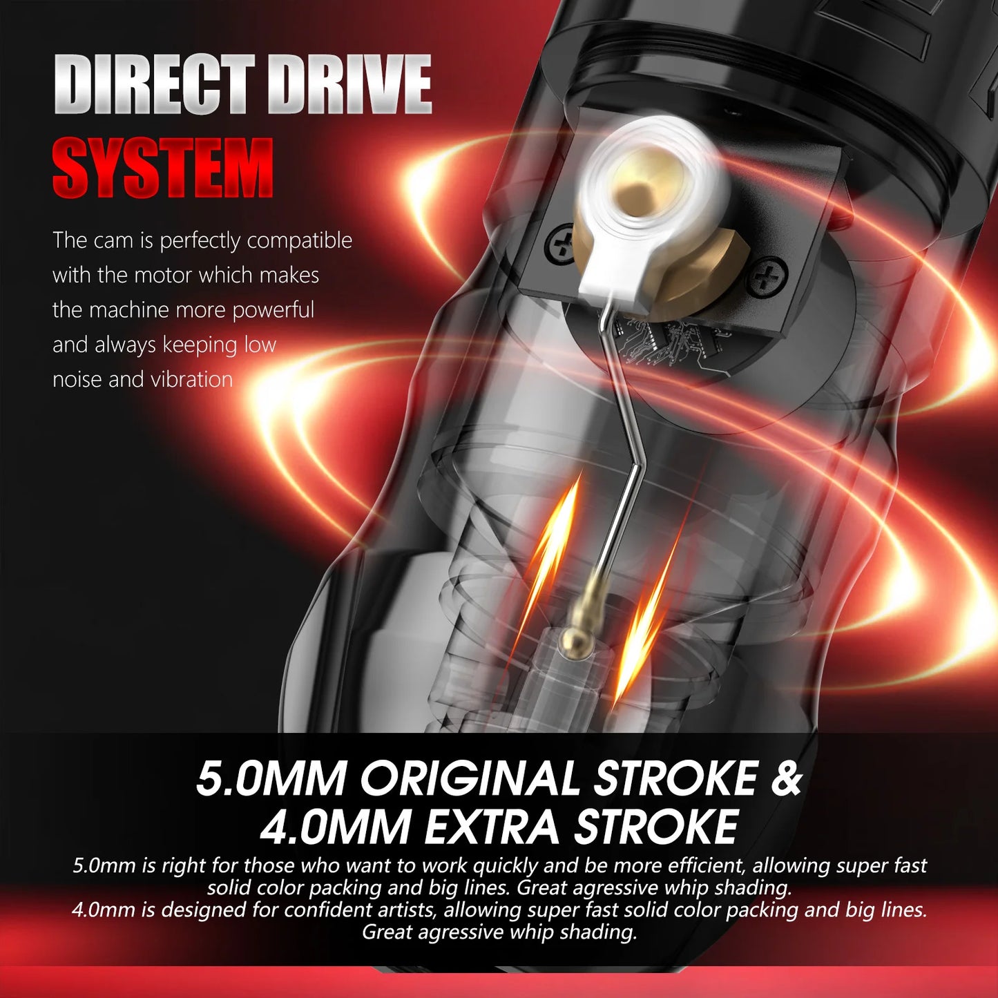 Wireless Tattoo Machine Pen Black Dual Battery