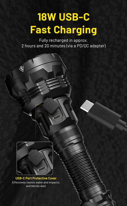 High-Power Search and Rescue Flashlight with 5500mAh Battery