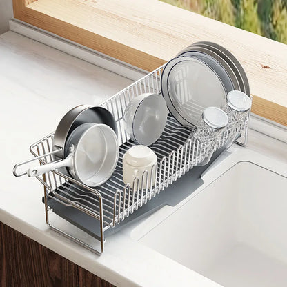 Kitchen Dish Drying Rack with Single Layer Design