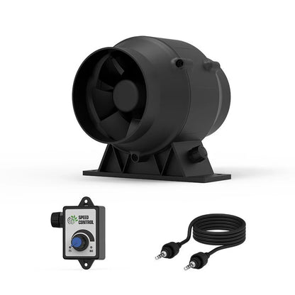220V Black Exhaust Duct Fan 4 Inch with Adjustable Speed
