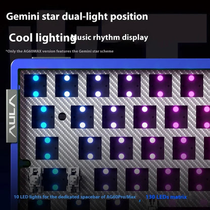 AG60Max Blue Mechanical Gaming Keyboard Carbon Switch