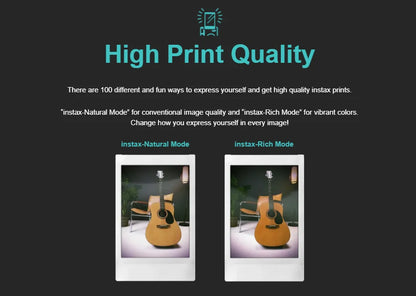 Instant Camera Set Brown with 20 Printable Photos