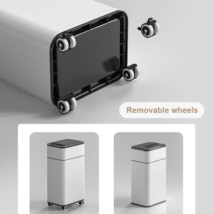 White 15L Smart Sensor Trash Can Automatic Bagging Waste Bin