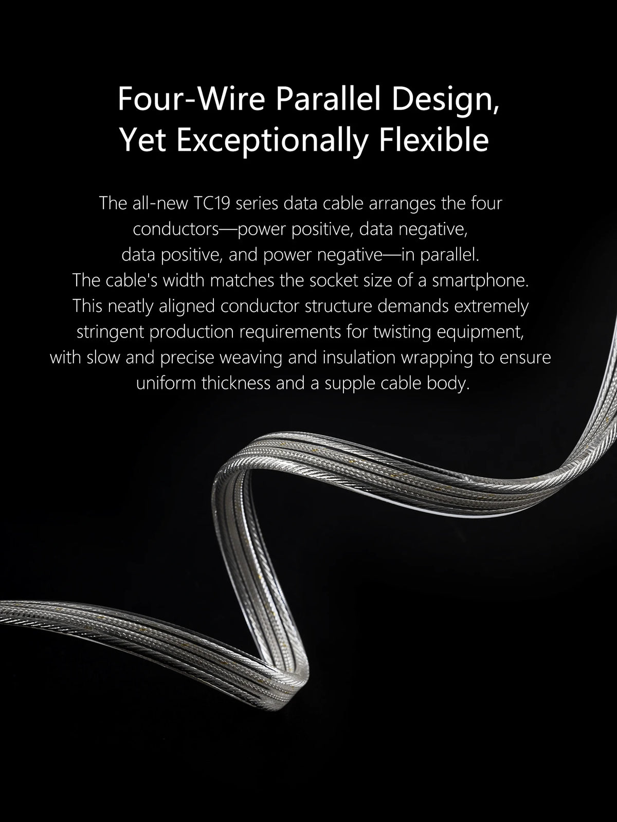 HiFi USB C OTG Audio Cable Pure Silver 25cm