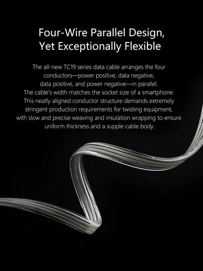 HiFi USB C OTG Audio Cable Pure Silver 25cm