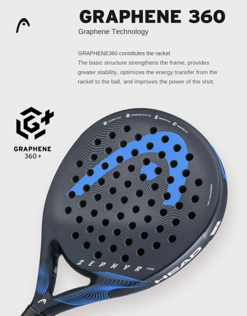 Lightweight Blue Padel Tennis Racquet Memory Foam