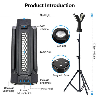 16000mAh Rechargeable Camping Light Telescopic LED Stand