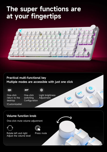 8K Magnetic Switch E-Sports Gaming Keyboard White
