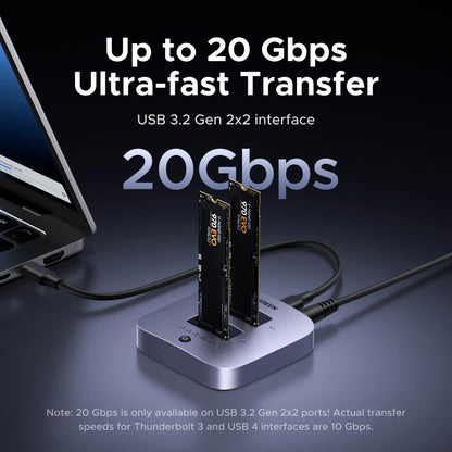Dual-Bay M.2 SSD Enclosure with 4TB Storage Support