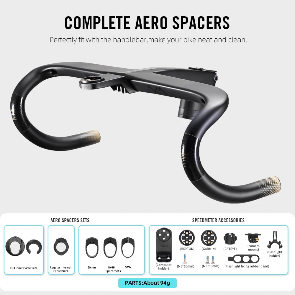 T800 Carbon Integrated Road Handlebar 440×110mm