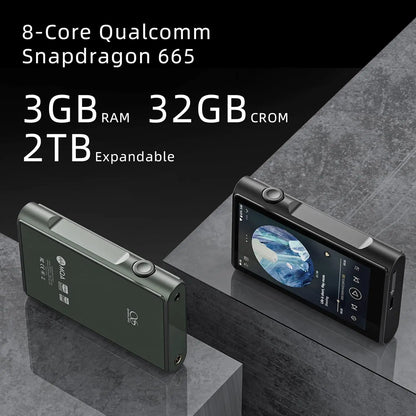 High-Resolution Audio Player Green with Android and Bluetooth 5.0