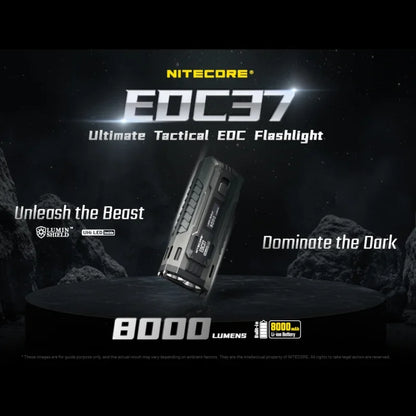 Rechargeable EDC37 Flashlight 18W 8000mAh Long Run Torch