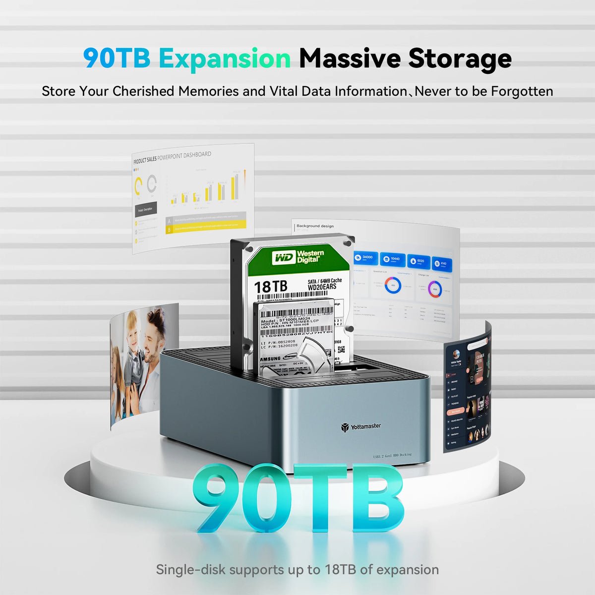 5-Bay External HDD Enclosure Dock with High-Speed Backup