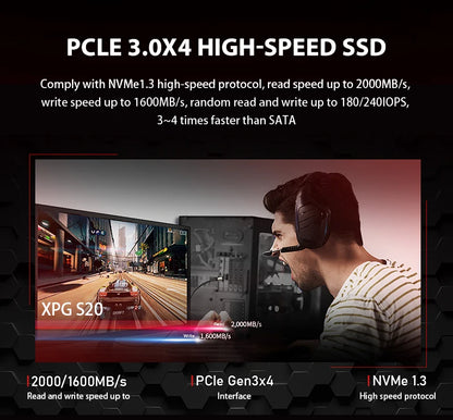 Ultra Fast 512GB NVMe M.2 SSD PCIe Gen3x4 Internal Drive