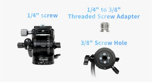 TH10 Fluid Tripod Head Precision Pan Tilt for Cameras