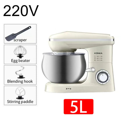 5L Electric Stand Mixer Kitchen Baking White
