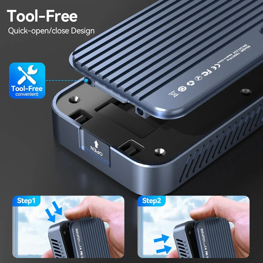 High-Speed SSD Case with Cooling for USB4/Thunderbolt