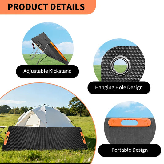 Portable 100W Solar Panel for Camping RV Power
