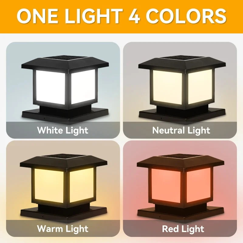 20cm Waterproof Solar LED Post Lights 2 Pack