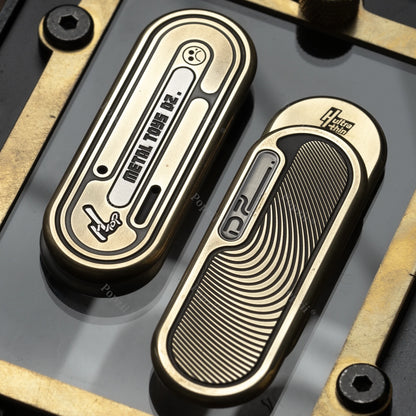 Brass Mechanical Push Slider EDC Fidget Stress Relief Toy