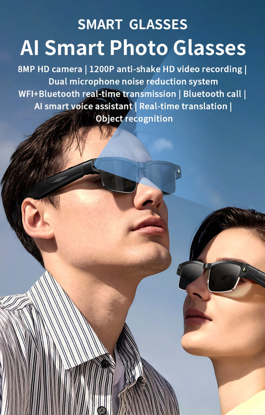 Anti Blue Light Smart Glasses with AI Camera