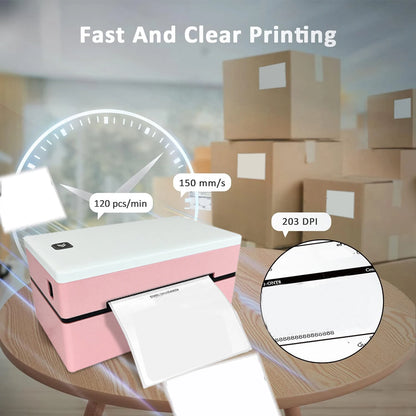 Portable 4 Inch Thermal Label Printer Bluetooth USB
