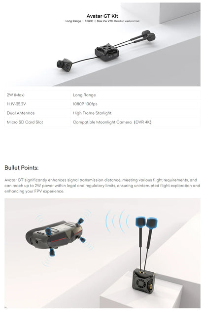 Walksnail GT KIT 2W 5.8G HD FPV Camera