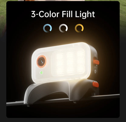 White Smartphone Gimbal with AI Tracking & Fill Light