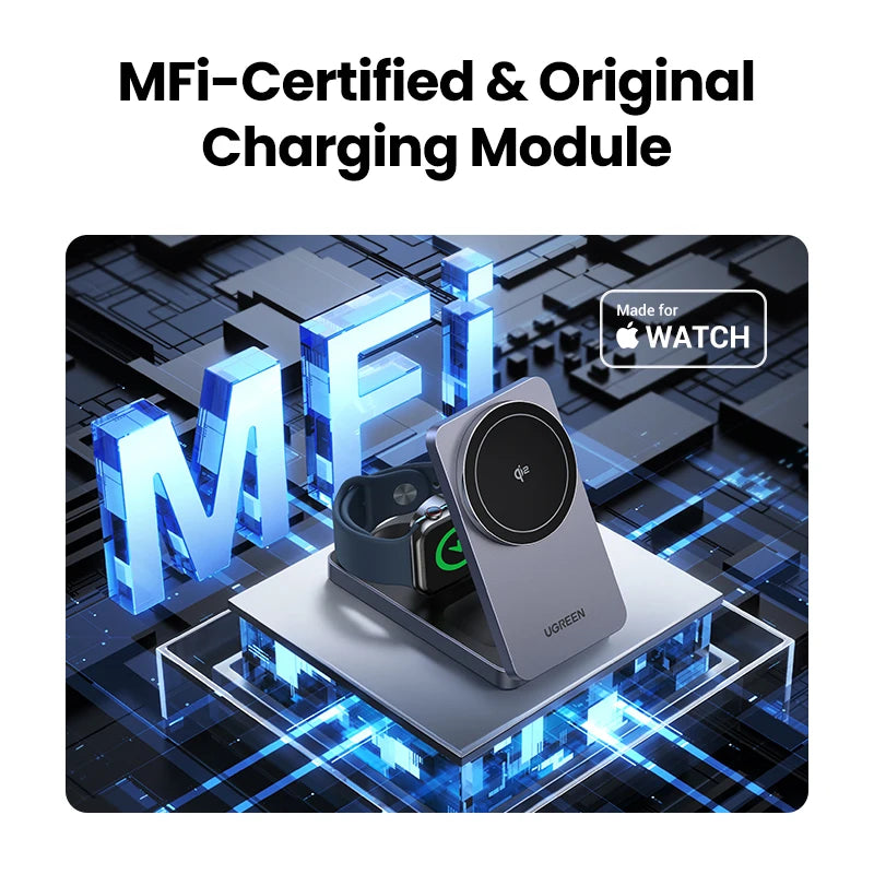 25W Qi2 Magnetic Charger Stand for iPhone and AirPods