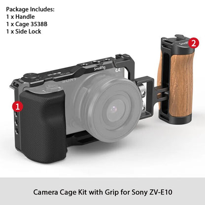 Vlogger Camera Cage Kit with Handle for Sony ZV-E10
