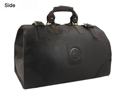 Heavy-Duty Leather Luggage Bag Large Men’s Travel Tote
